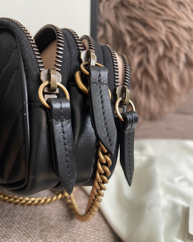 Preloved Authentic Gucci GG Marmont Mini Chain Bag – Black