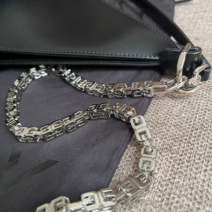 Preloved Authentic Givenchy Cut-Out Mini Crossbody Bag — Black Smooth Leather