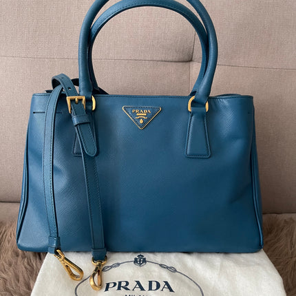 Preloved Authentic Prada Light Blue Galleria Tote Bag