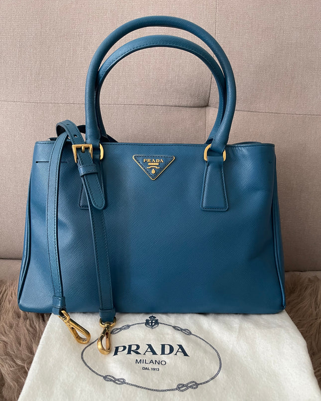 Preloved Authentic Prada Light Blue Galleria Tote Bag