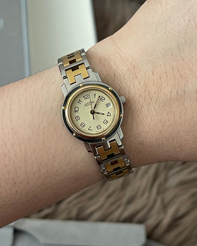 Preloved Authentic Hermès Clipper Watch (2-Tone)