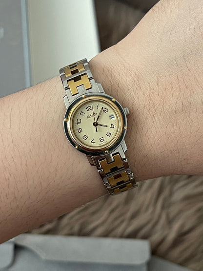 Preloved Authentic Hermès Clipper Watch (2-Tone)