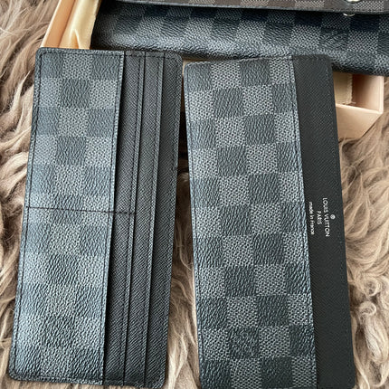 Preloved Authentic Rank A- Louis Vuitton Damier Graphite long wallet with removable insert