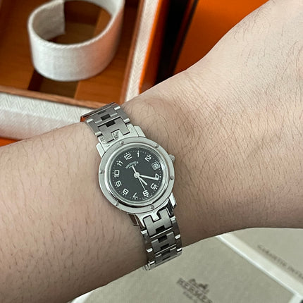 Preloved Authentic Hermes Stainless Steel Clipper 24mm Watch