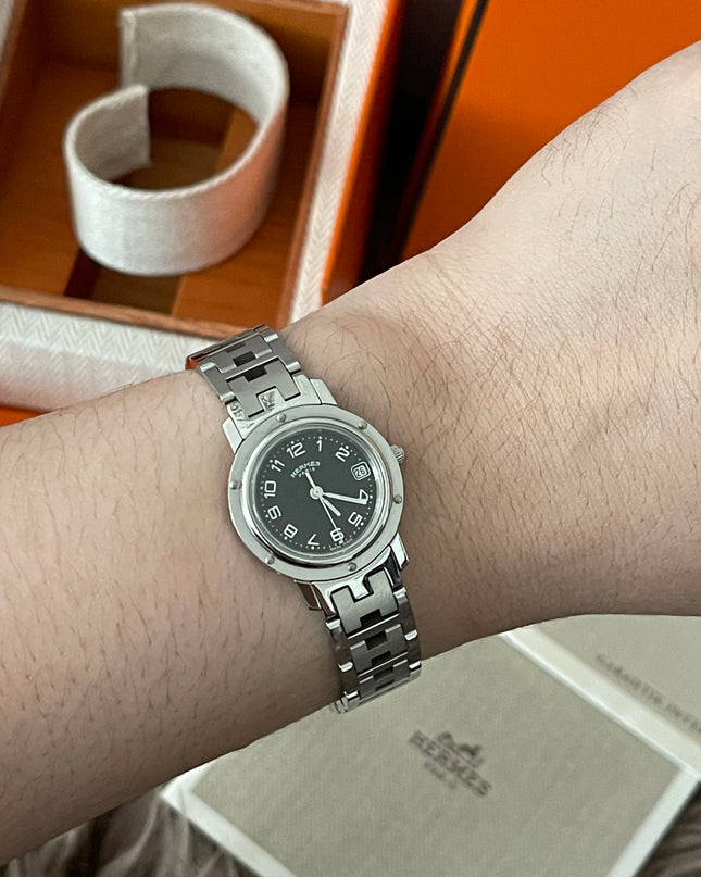 Preloved Authentic Hermes Stainless Steel Clipper 24mm Watch