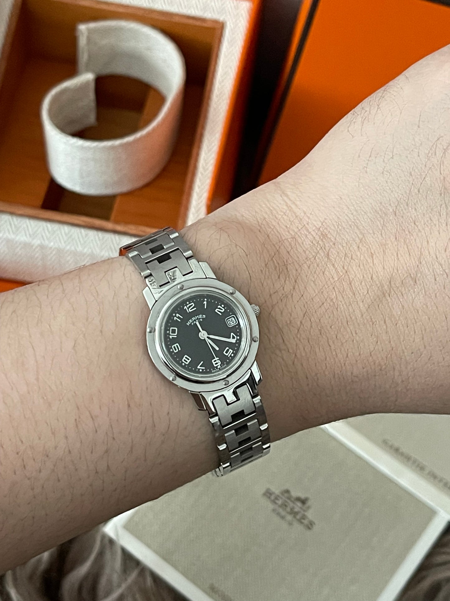 Preloved Authentic Hermes Stainless Steel Clipper 24mm Watch