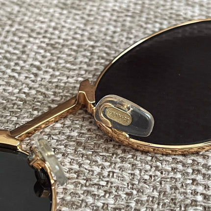 Preloved Authentic Versace Biggie Oval Sunglasses – Black & Gold Medusa, VE2176
