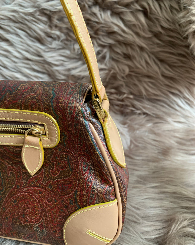 Etro Multicolor Paisley Coated Canvas and Leather Flap Crossbody Bag