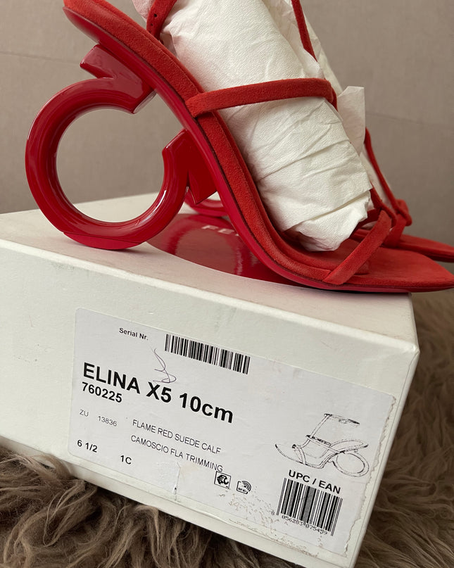 Preloved Authentic Ferragamo Elina square-toe sandal sz 6.5