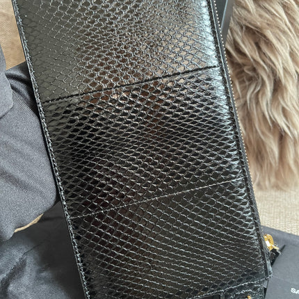 Preloved Authentic Saint Laurent Pouch Avenue Black Python Chain Bag