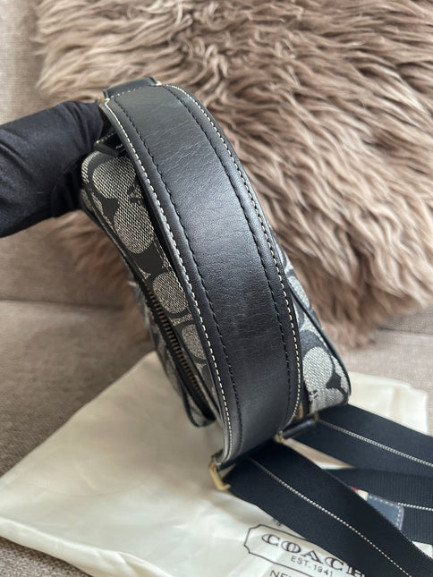 Preloved Authentic Coach Signature Varsity Stripe Flight Crossbody Bag