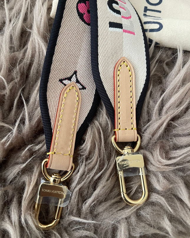 Preloved Authentic Unused Louis Vuitton logo jacquard canvas shoulder strap