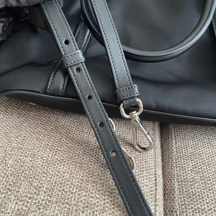Preloved Authentic Prada Tessuto Nylon Tote Bag Black with Crossbody Strap