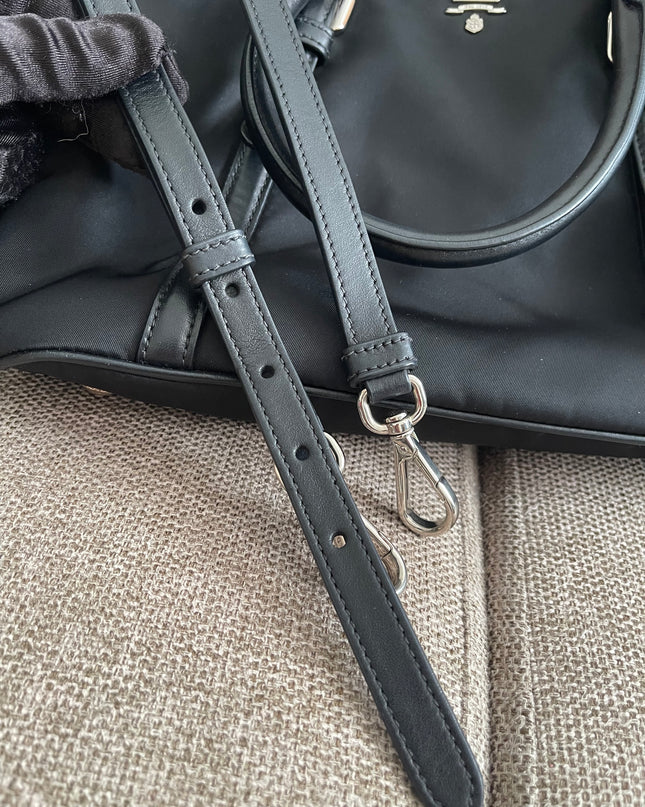 Preloved Authentic Prada Tessuto Nylon Tote Bag Black with Crossbody Strap