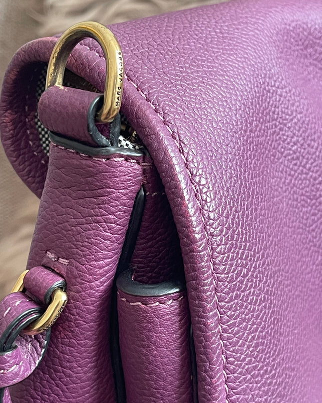 Preloved Authentic Marc Jacobs Interlock Saddle Bag in Plum