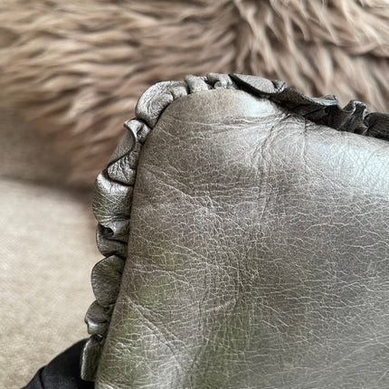 Preloved Autehntic Miu Miu Ruffle Crossbody Bag – Taupe