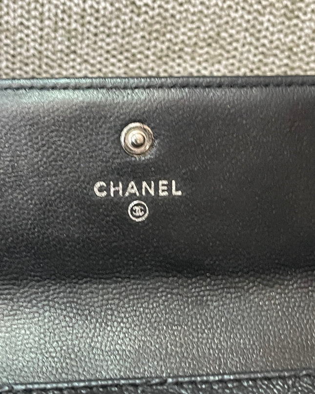 Preloved Authentic Chanel Boy Long Wallet with Chain Strap (WOC Style)