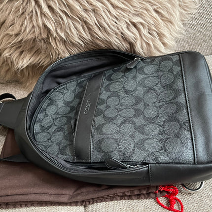 Preloved Authentic Coach Charter Crossbody Sling Bag in Signature Canvas