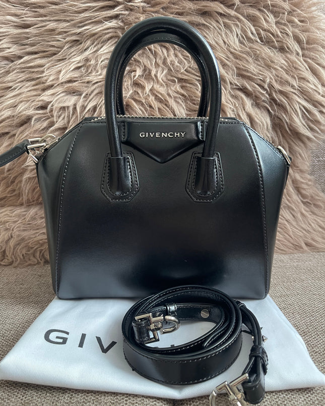 Preloved Authentic Givenchy Mini Antigona Bag Black Calf Leather