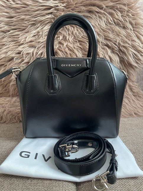 Preloved Authentic Givenchy Mini Antigona Bag Black Calf Leather