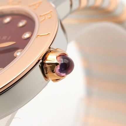 Preloved Authentic  BVLGARI BVLGARI Tubogas 12P Diamond Wristwatch in 18K Pink Gold (Pink Gold) and Stainless Steel with Diamonds, Gold-Tone BBLP262TSG