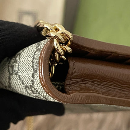 Preloved Authentic Gucci Horsebit 1955 Wallet with Chain in GG Supreme canvas