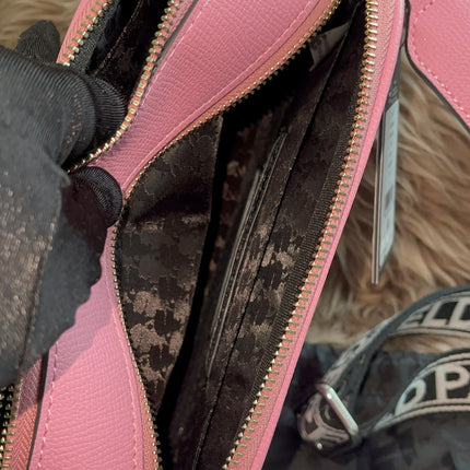Peloved Authentic Karl Lagerfeld Paris Camera Bag – Pink Pebbled Leather, Logo Strap (Brand New)