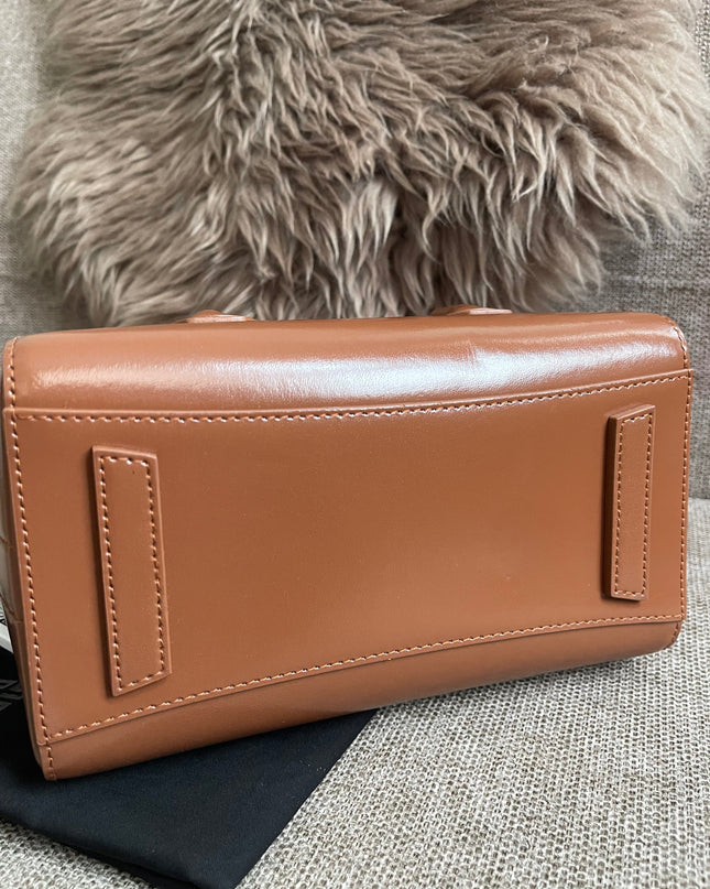 Preloved Authentic Givenchy Antigona Lock Mini — Caramel Smooth Leather