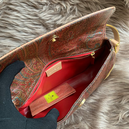 Etro Multicolor Paisley Coated Canvas and Leather Flap Crossbody Bag