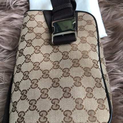 Preloved Gucci Waist Belt Bag GG Canvas