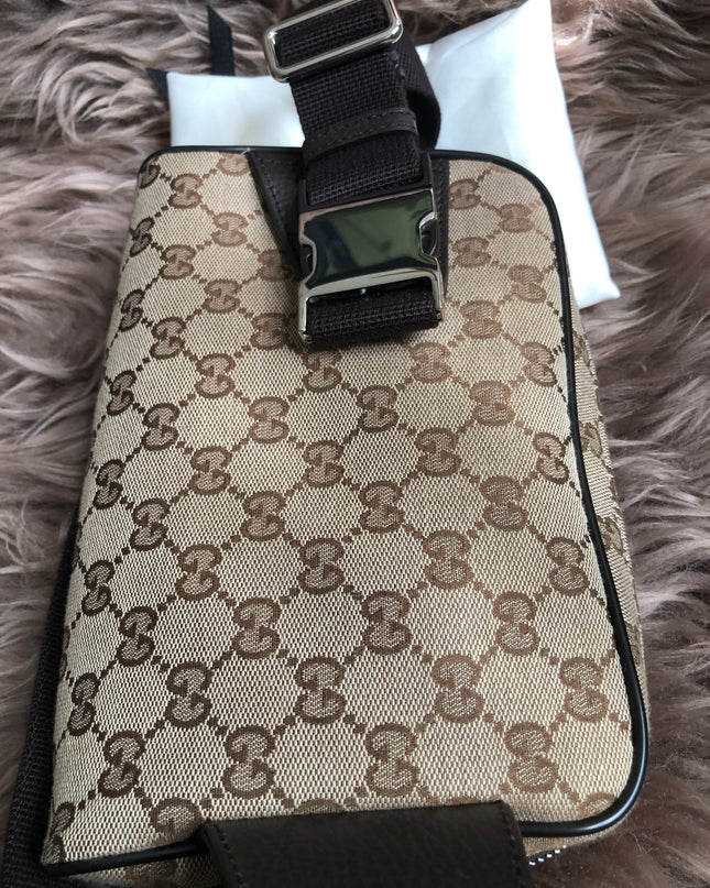 Preloved Gucci Waist Belt Bag GG Canvas