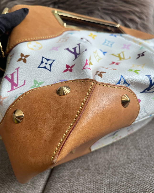Preloved Authentic Louis Vuitton Monogram Multicolore Judy MM – White