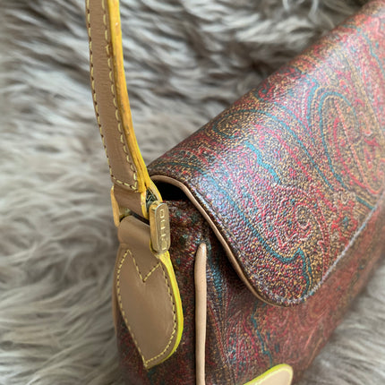Etro Multicolor Paisley Coated Canvas and Leather Flap Crossbody Bag