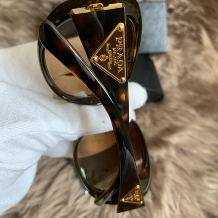 Prada Brown Oversized Oval Frame Sunglasses