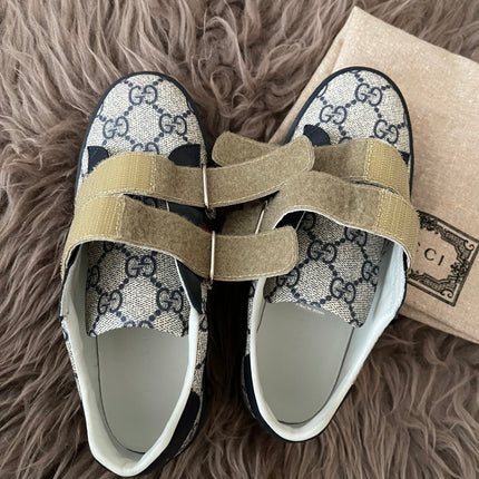 Preloved Authentic Gucci Kids Ace Sneakers (GG Supreme) sz 31