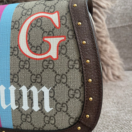 Preloved Authentic Gucci GG Supreme Canvas Leather and Python Medium Bamboo 1947 Top Handle Bag
