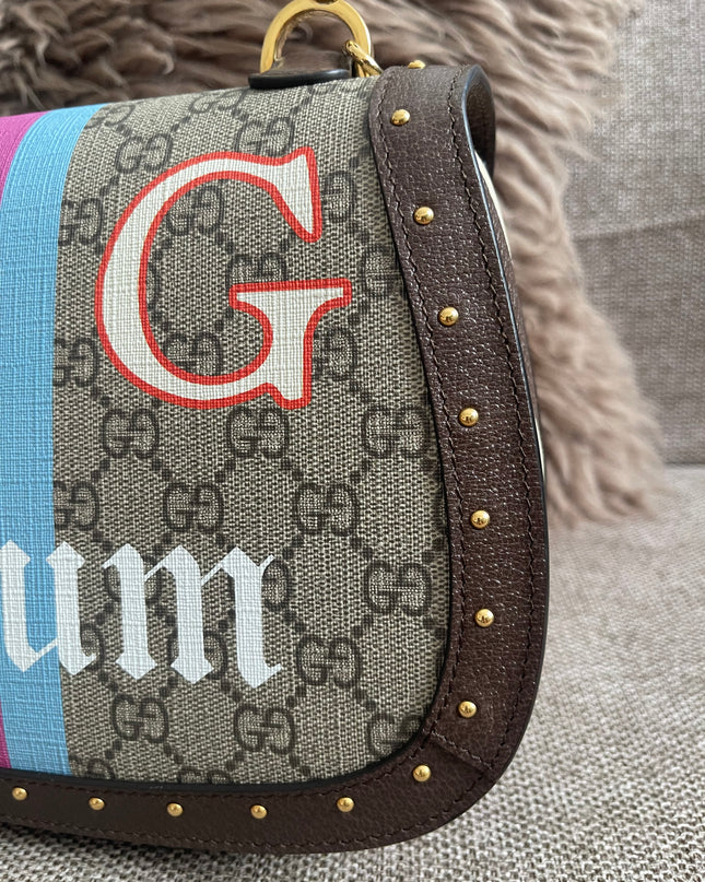 Preloved Authentic Gucci GG Supreme Canvas Leather and Python Medium Bamboo 1947 Top Handle Bag