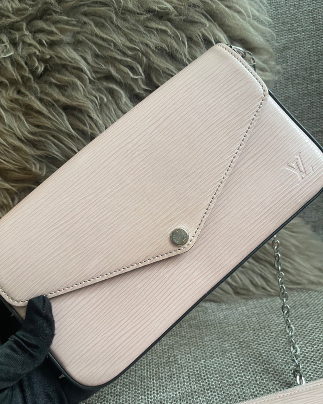 Preloved Authentic Louis Vuitton Felicie Pochette Epi Leather Rose Ballerine