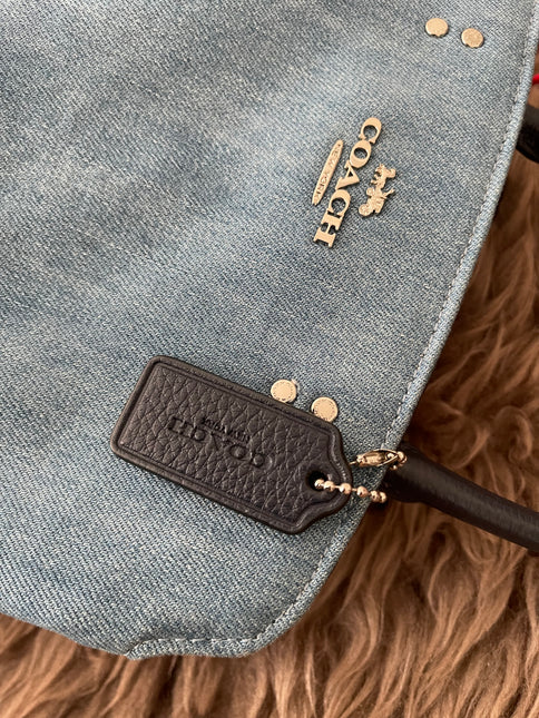 Authentic Preloved Coach Mini Lillie Carryall (Denim Multi)