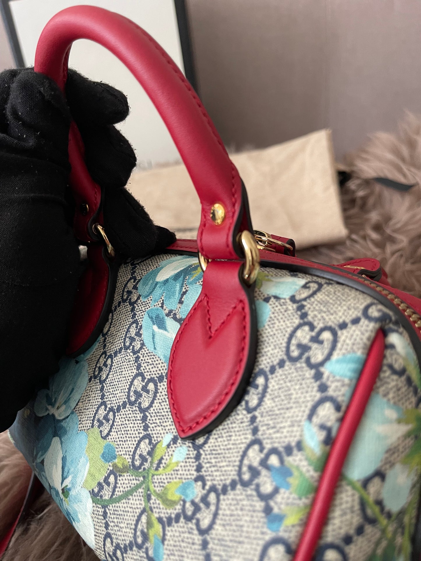 Preloved Authentic Gucci GG Blooms Mini Boston Bag