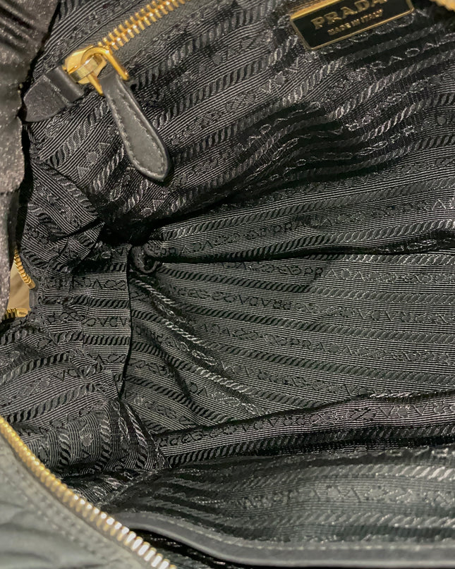 Preloved Authentic Prada Quilted Nylon Tessuto Bomber Bag – Black