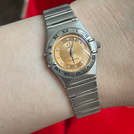 Preloved Authentic Omega Constellation Mini Cindy Crawford Orange Dial Ladies Watch