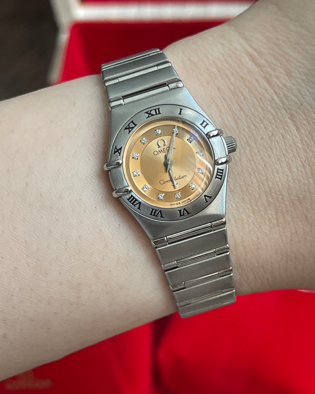 Preloved Authentic Omega Constellation Mini Cindy Crawford Orange Dial Ladies Watch
