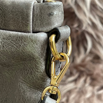 Preloved Autehntic Miu Miu Ruffle Crossbody Bag – Taupe