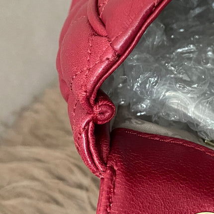 Preloved Authentic Michael Kors Red Vivianne Quilted Leather Shoulder Flap Bag