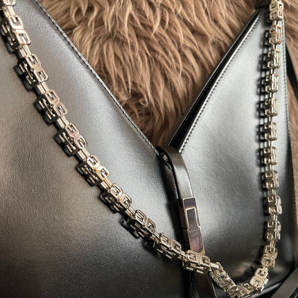 Preloved Authentic Givenchy Cut-Out Mini Crossbody Bag — Black Smooth Leather