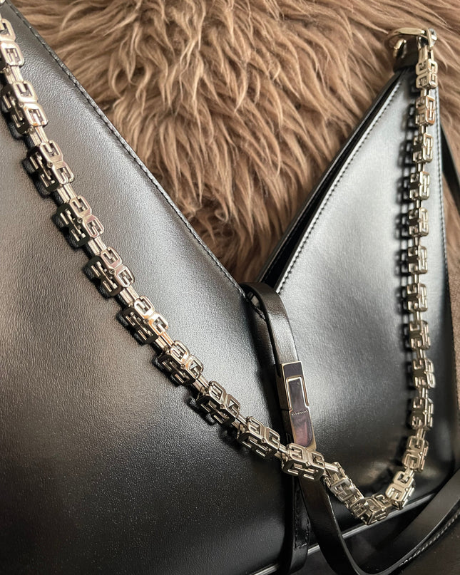 Preloved Authentic Givenchy Cut-Out Mini Crossbody Bag — Black Smooth Leather