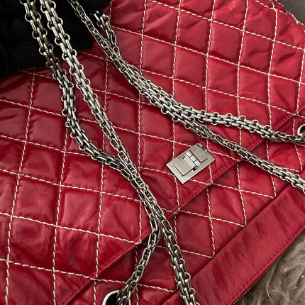 Preloved Authentic Chanel Reissue Camera Bag with silver-tone chain straps