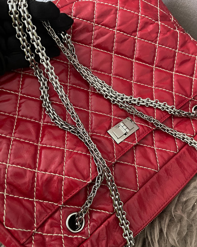 Preloved Authentic Chanel Reissue Camera Bag with silver-tone chain straps