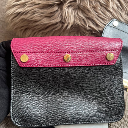 Preloved Authentic Furla Metropolis Mini Crossbody Bag Bicolor Black Fuchsia